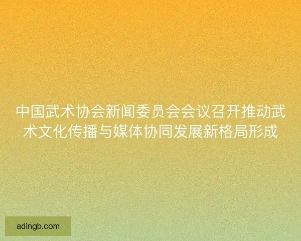 中国武术协会新闻委员会会议召开推动武术文化传播与媒体协同发展新格局形成 中国武术协会新闻委员会会议召开推动武术文化传播与媒体协同发展新格局形成