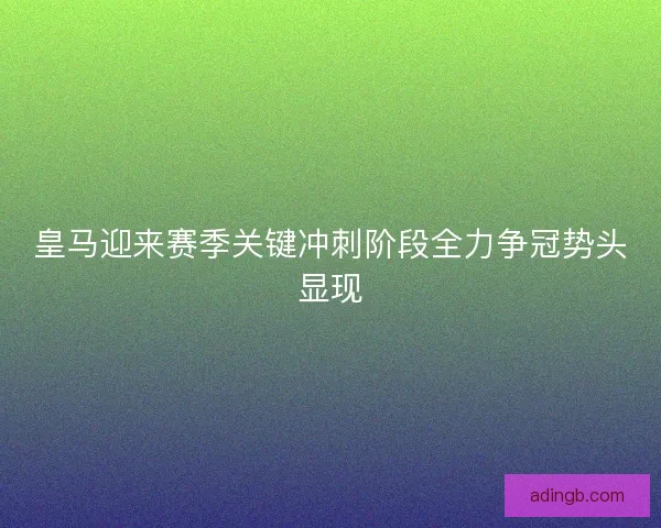 皇马迎来赛季关键冲刺阶段全力争冠势头显现